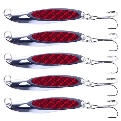 INFOF 5-pieces Spoon Bait Fishing Lure 21g/0.73oz Metal Hard Bait