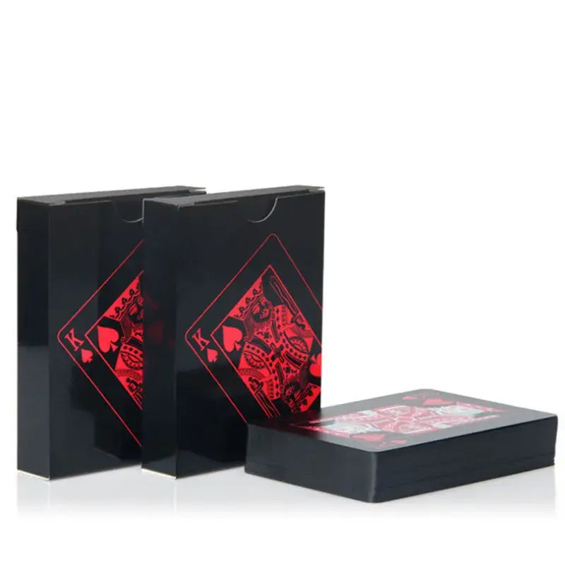 Quality Waterproof PVC Plastic Playing Cards Set Trend 54pcs Deck Poker Classic Magic Tricks Tool Pure Black Magic Box-packed