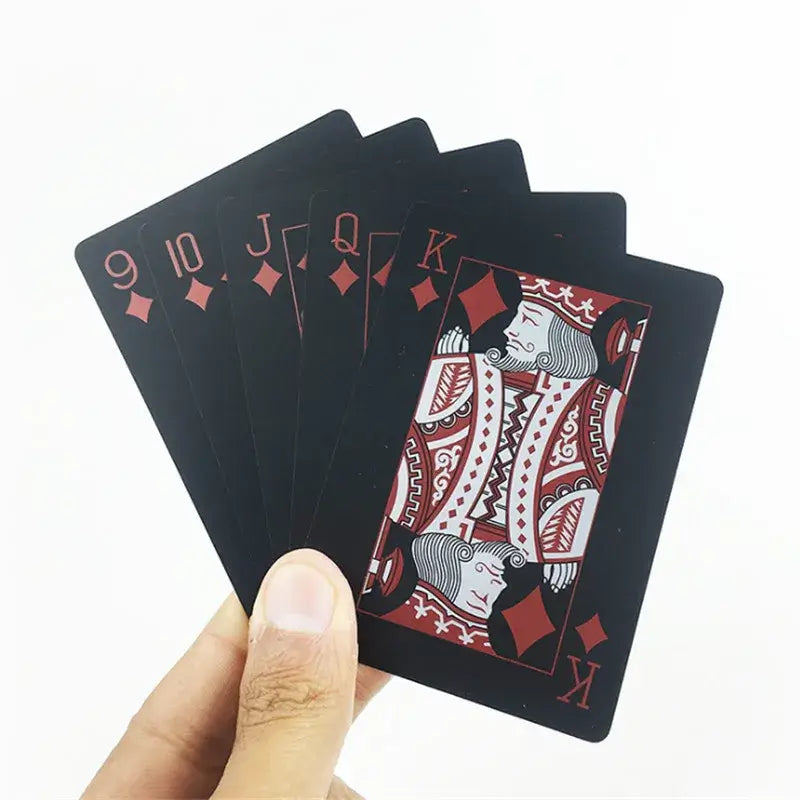 Quality Waterproof PVC Plastic Playing Cards Set Trend 54pcs Deck Poker Classic Magic Tricks Tool Pure Black Magic Box-packed