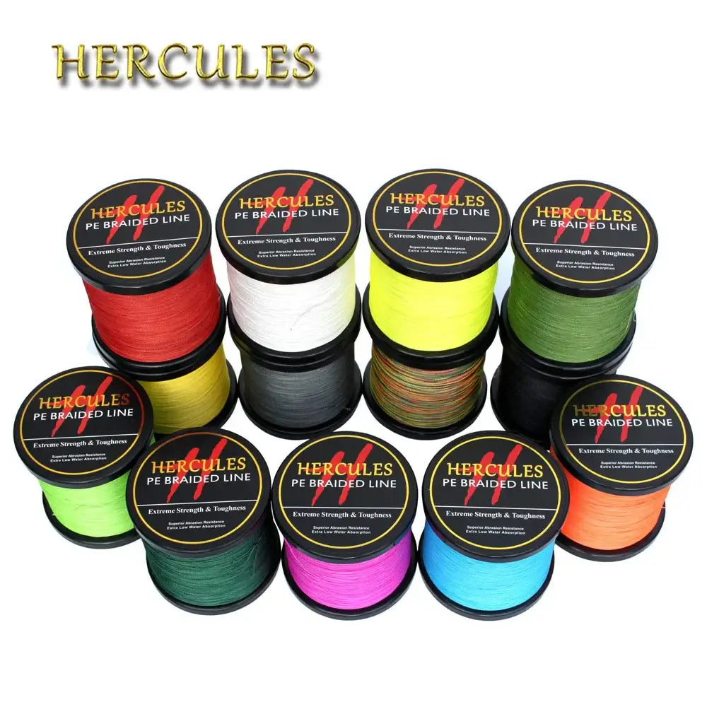 Hercules-braided fishing line, Multifilament line, 4 strands, 6/100lb, 1000m, PE, 13color, carp