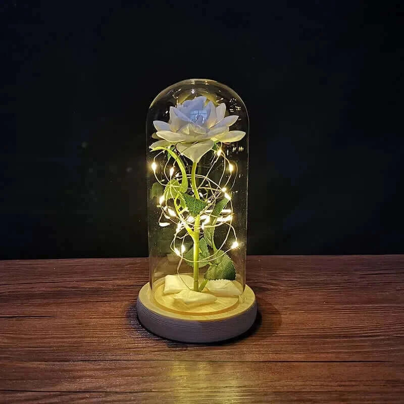 Valentines Day Gift for Girlfriend Eternal Rose LED Light Foil Flower In Glass Cover Mothers Day Wedding favors Bridesmaid Gift