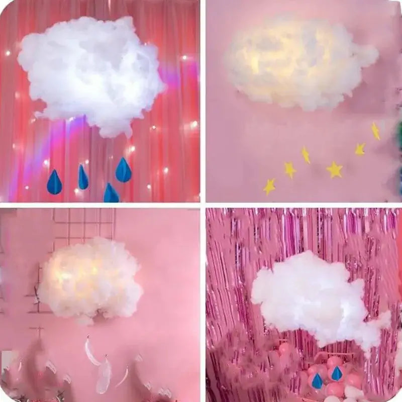 Creative Cloud Dream Catchers with Light Dreamcatcher DIY Material Pack Girls Baby Bedroom Hanging Decoration Home Ornaments