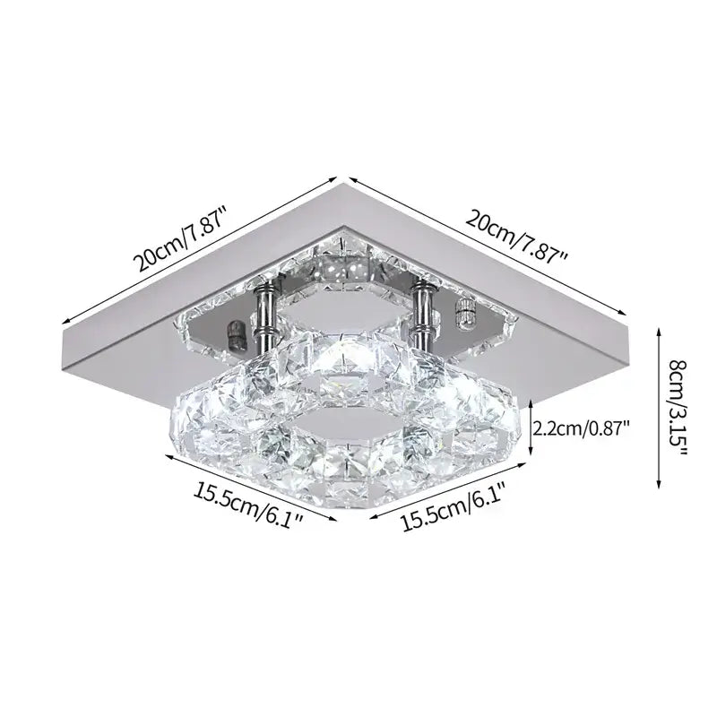 Modern Crystal LED Flush-Mount Ceiling Light
