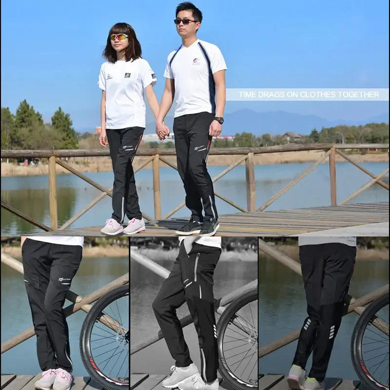 ROCKBROS Bike Cycling Pants Men Women Sport Breathable Summer Reflective Pants Riding Bicycle Bike Fishing Fitness Trousers