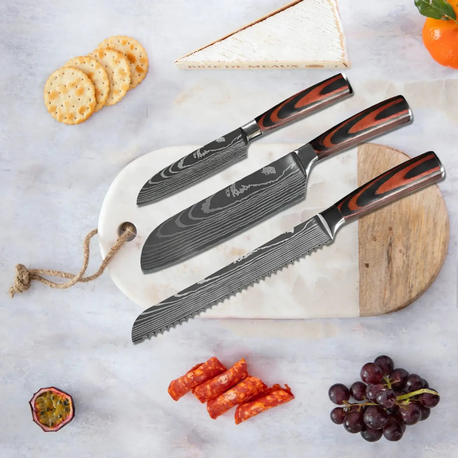 Chef Knife Set: 1-10 Pcs Japanese Damascus Knives