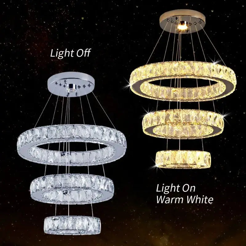 VETRULUS Crystal LED Chandelier with Selectable Size & Controls