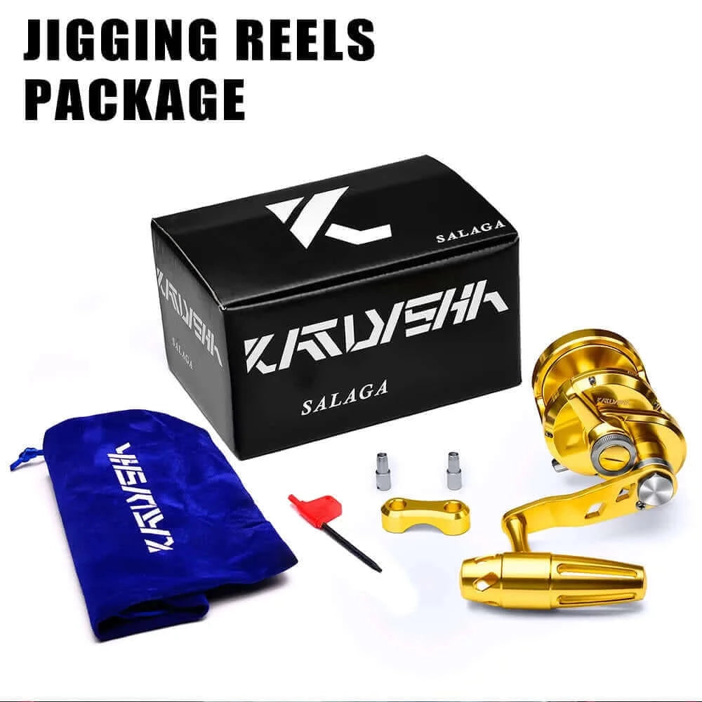 KATYUSHA Trolling Reel 5.7:1 CNC Machined Aluminum Jigging Reel 40LB