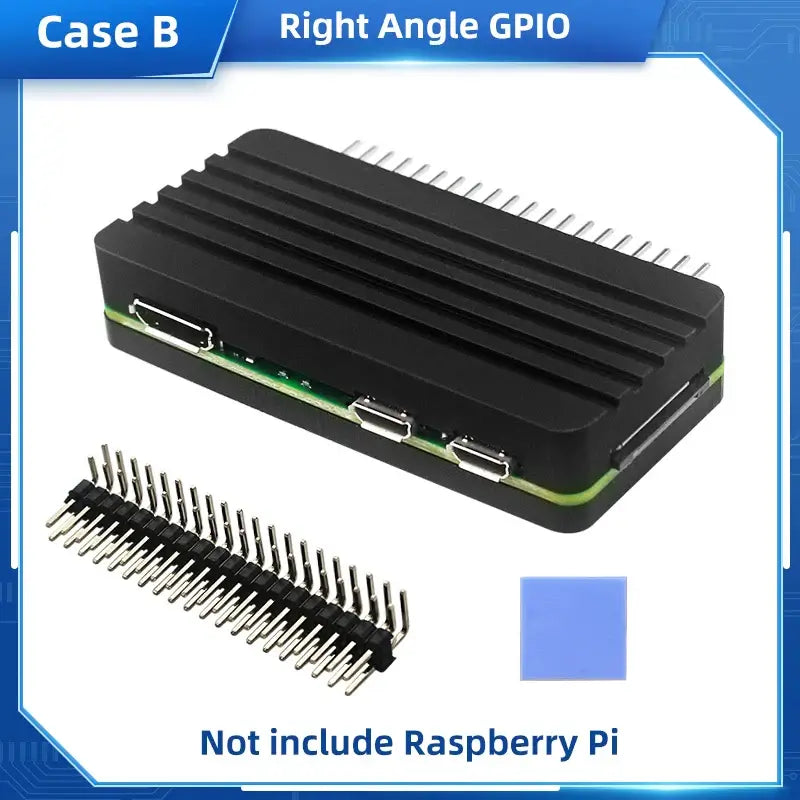 Raspberry Pi Zero 2 W Aluminum Case CNC Armored Shell with Heatsink GPIO Header Passive Cooling Case for Pi Zero 2 W / W / 1.3