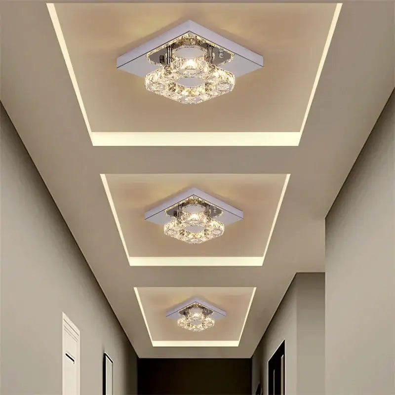 Modern Crystal LED Flush-Mount Ceiling Light