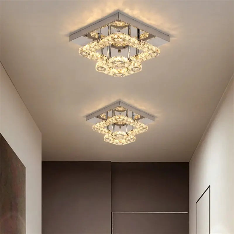 Modern Crystal LED Flush-Mount Ceiling Light