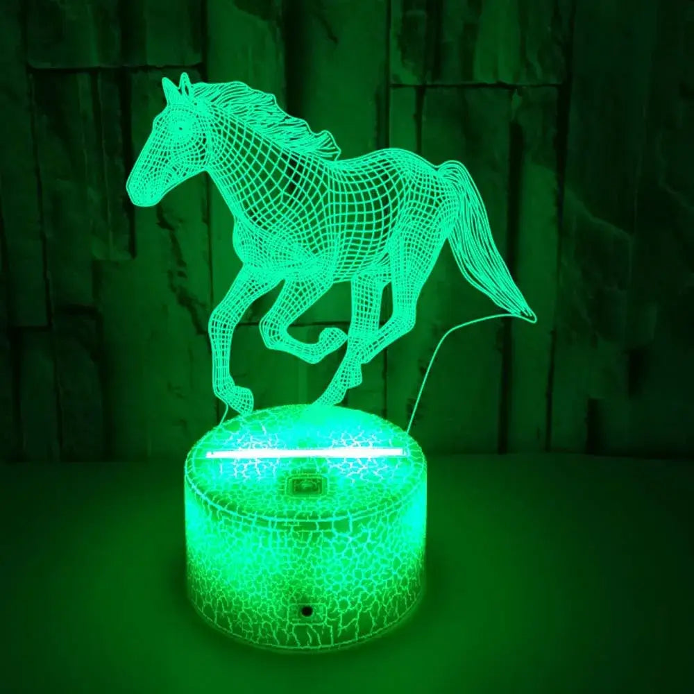 Horse 3D Illusion LED Night Light with Remote