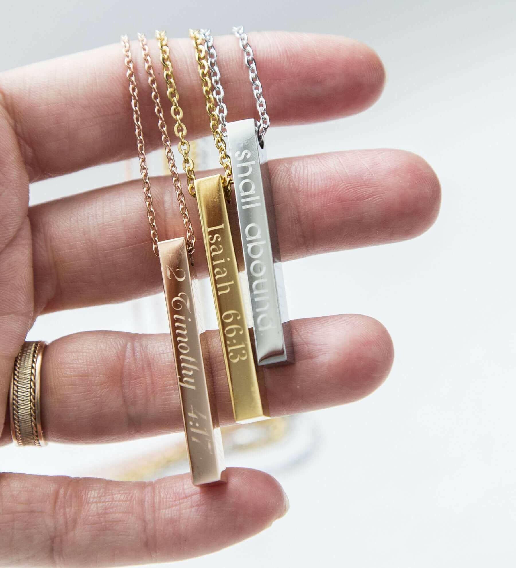 Custom Bible Verse Necklace, Personalized