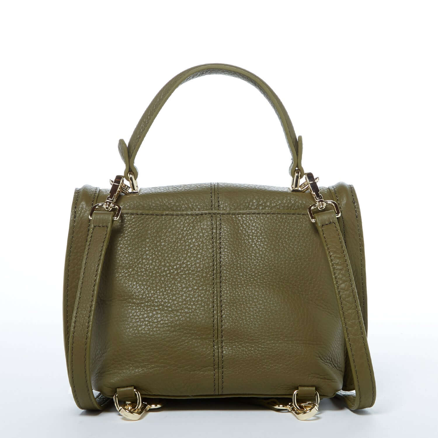 Leather Backpack for Women Convertible Crossbody Bag Olive Green Purse