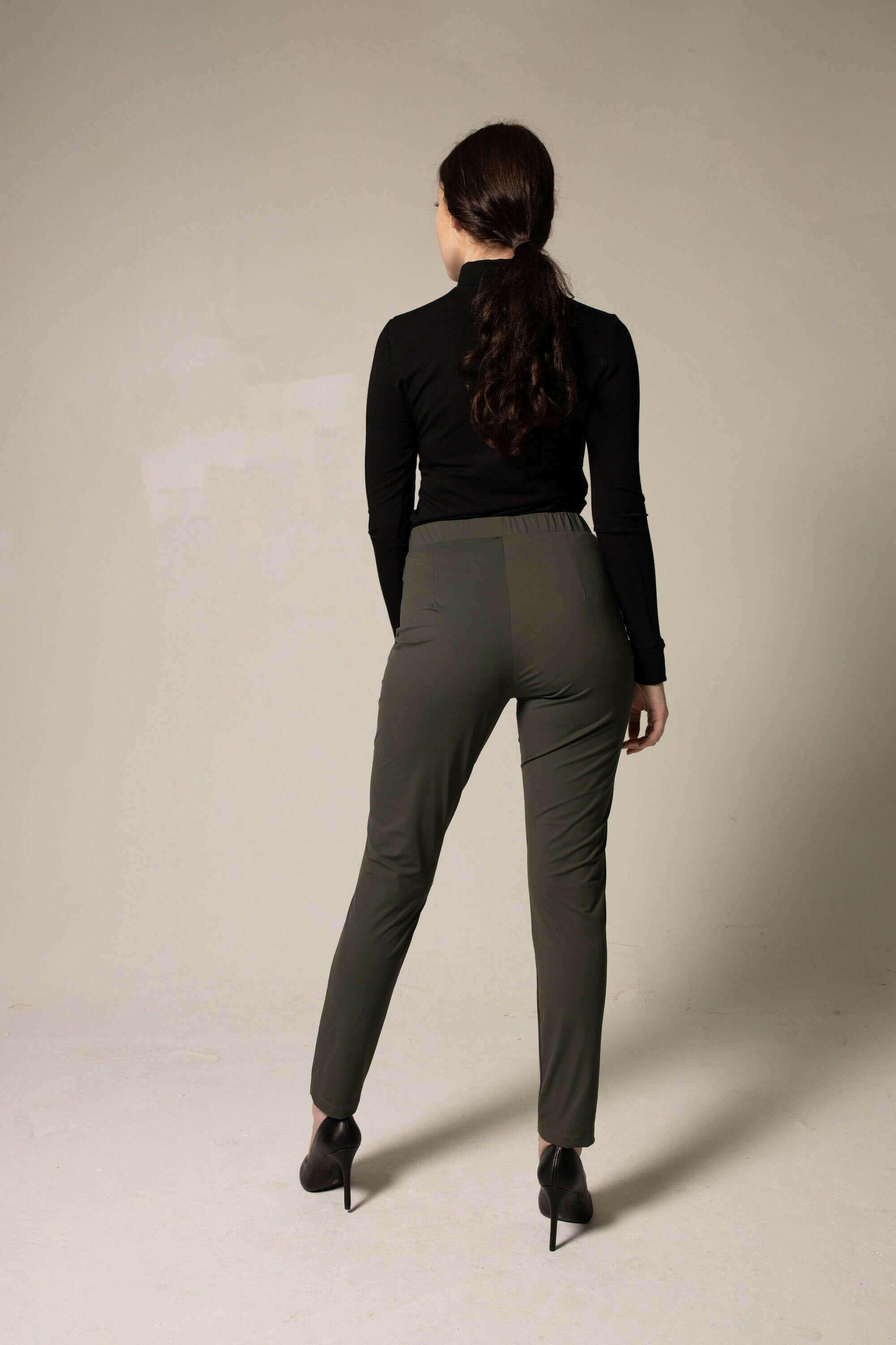 Olive Skinny Pants Women&