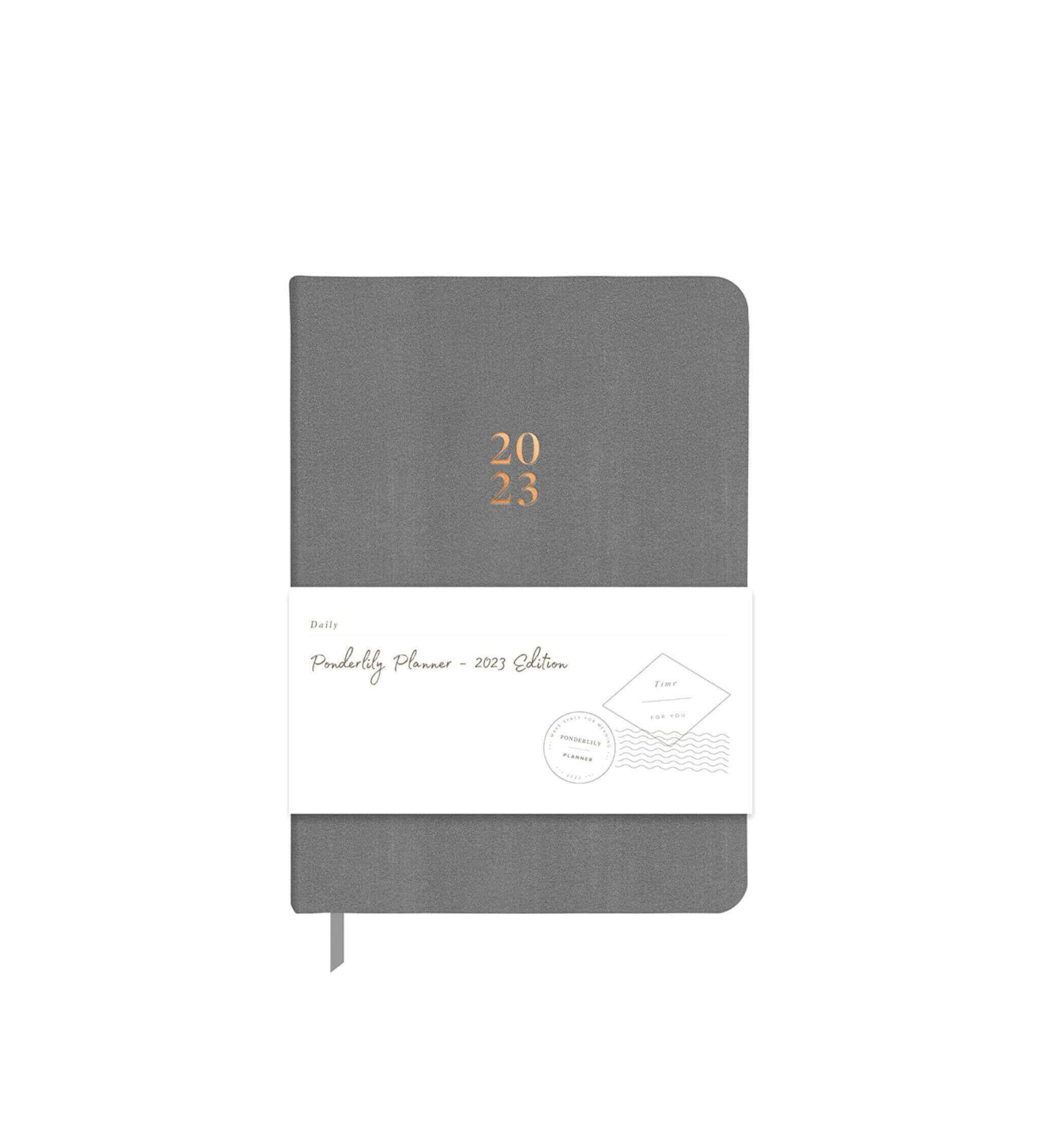 Ponderlily 2023 Daily Planner, Charcoal