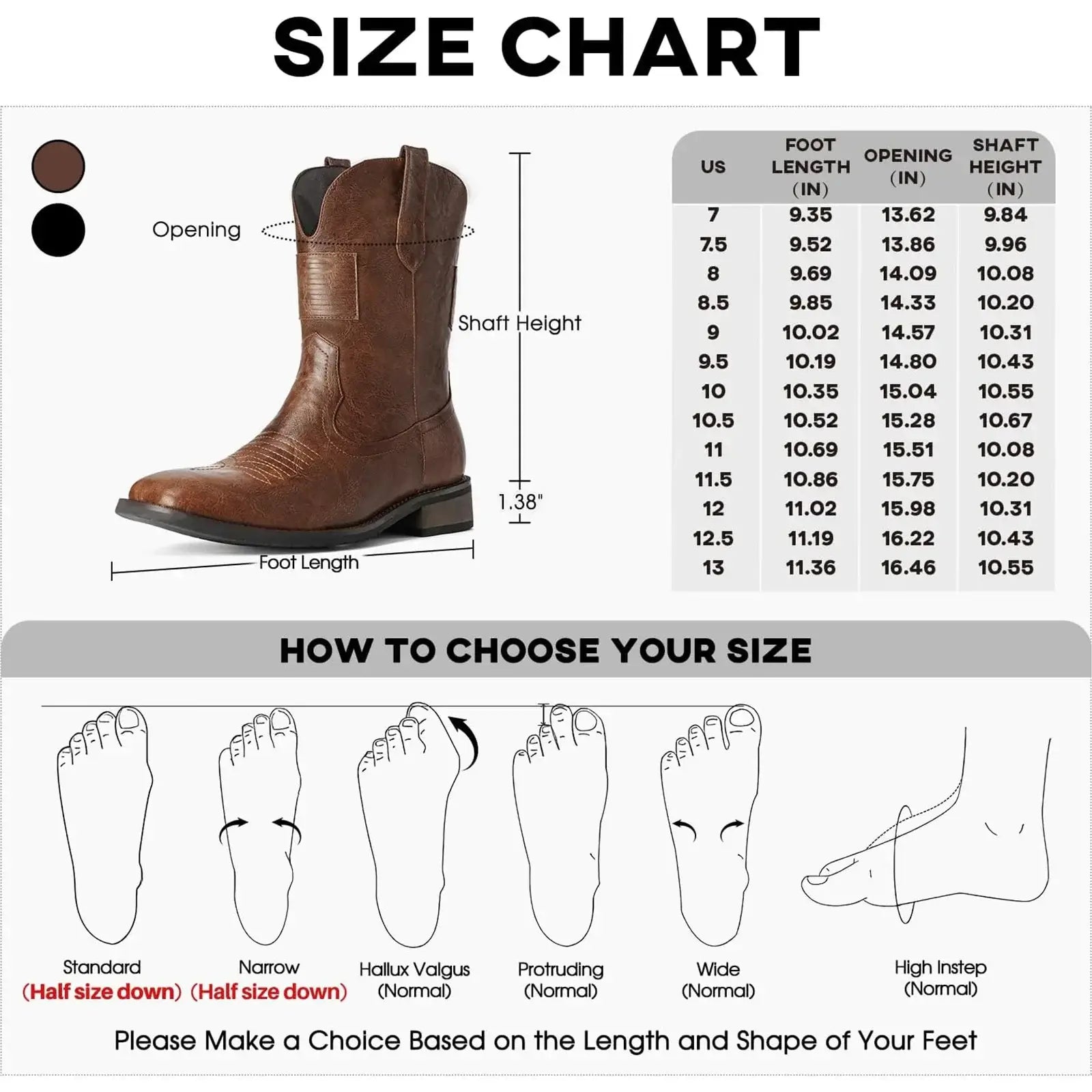 Stylish Cowboy Boots For Men - Square Toe Western Boot