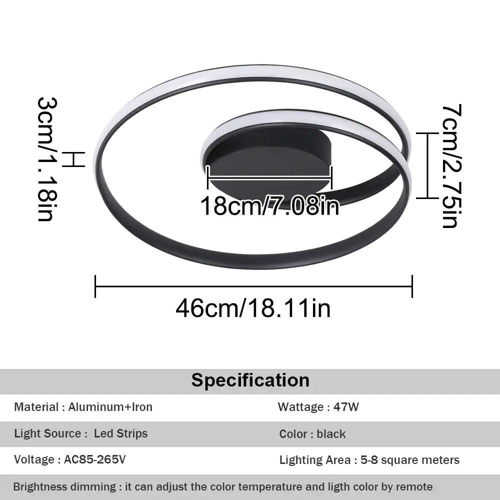 GreeLustr Dimmable LED Flush Mount Chandelier, Gold, White or Black