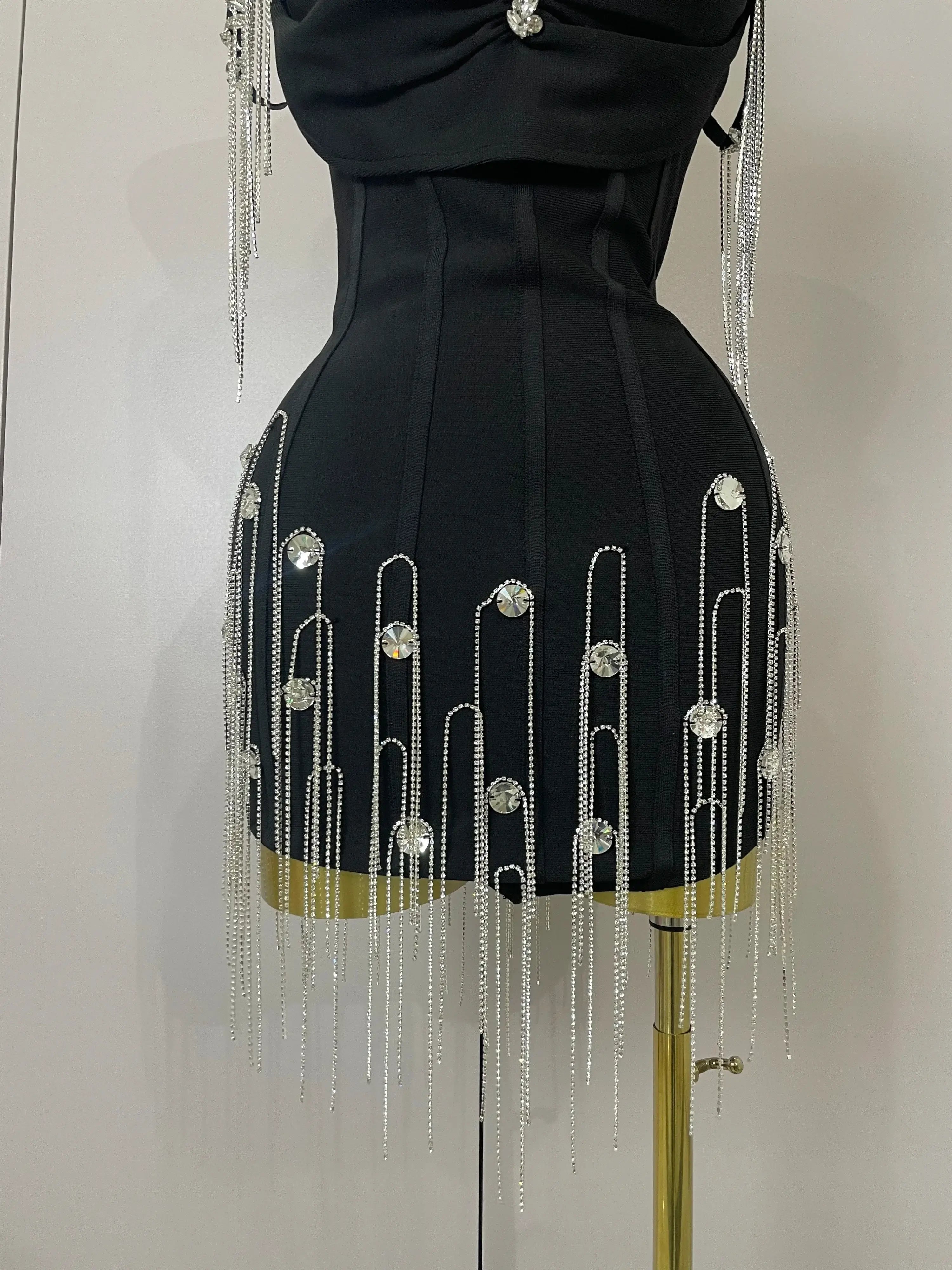 Elegant Black Backless Bodycon Dress for Parties