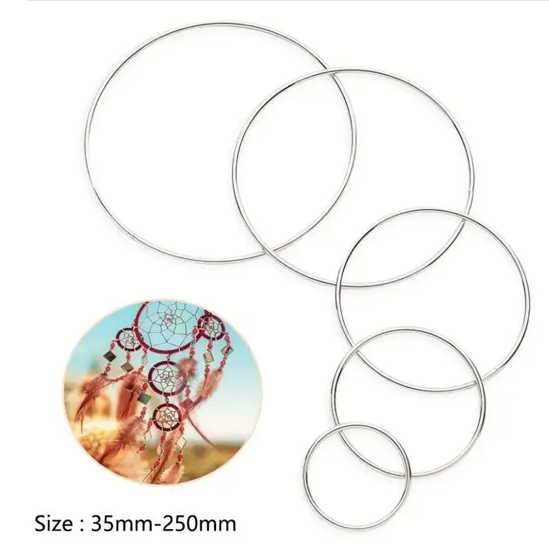 2-20pcs Big Dream Catcher Circle Rings Craft 35-250mm Metal Rings For Dream Catchers Hoops Hanging DIY Connectors Accessories