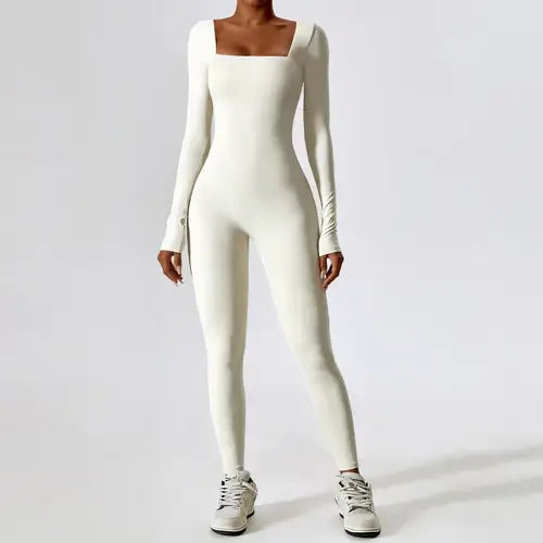 Jumpsuit Gym Workout Yoga Clothes Dance Fitness Long Sleeved One Piece