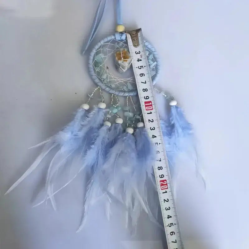 Dream Catcher Feather Pendant Crystal StoneHome Decor Wall Hanging Car Pendant Schoolbag Wind Chimes Dreamcatcher Decoration