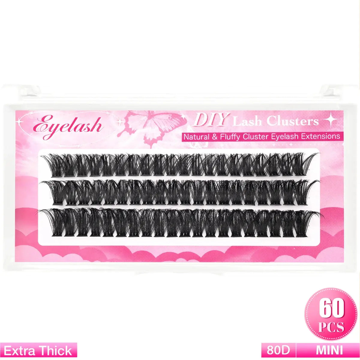 Eimny Individual Cluster Lashes – 160pcs | 8–16mm Mixed Tray | 80D–100D Volume | DIY Eyelash Extensions | Natural Look