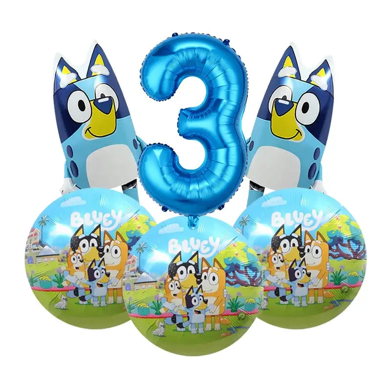 Cute Bluey Birthday Party Decoration Bluey Paper Napkin Plate Cup Tablecloth Balloons Kids Baby Shower Supplies