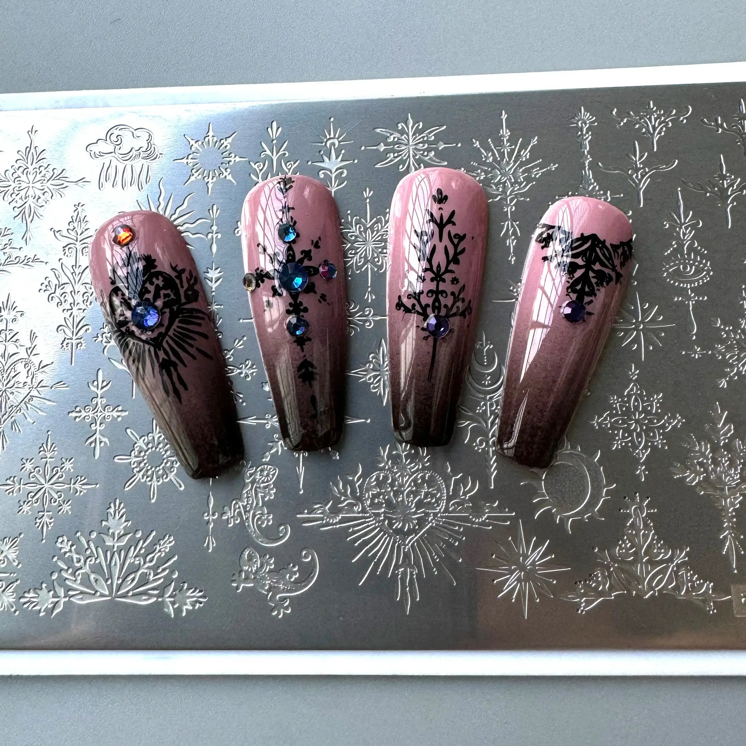 XMQ Nail Art Stamping Plates - Floral & Line Designs