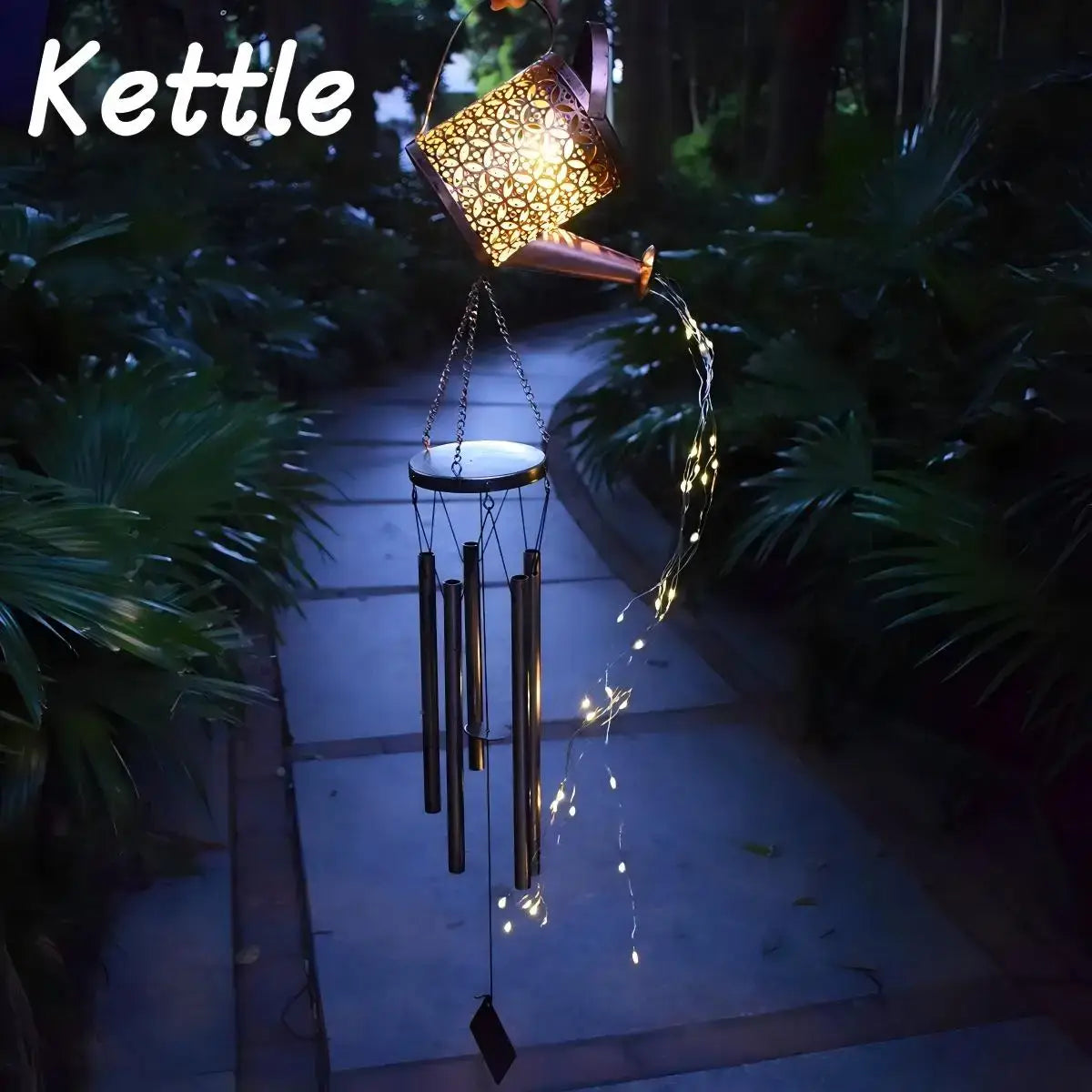 Glowing Crackle Glass Solar Wind Chimes Waterproof LED Outdoor Wind Bells Unique Garden Decorative Gifts