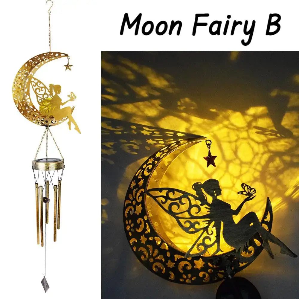 Glowing Crackle Glass Solar Wind Chimes Waterproof LED Outdoor Wind Bells Unique Garden Decorative Gifts