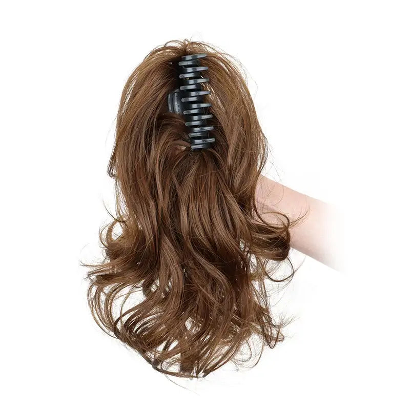 Synthetic 12Inch Ponytail Claw Clip Ponytail Extensions Short Curly Ponytail Ladies Black Brown Blonde Hair Clip for Women