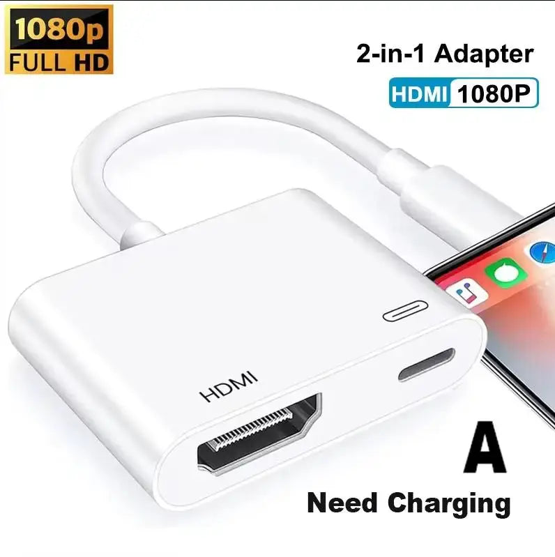 GITFOS Adapte For Lightning to HDMI HUB 1080P VideoAudio Sync Screen Converter with ios Charging Port iPhone to HDMI OTG Adapter