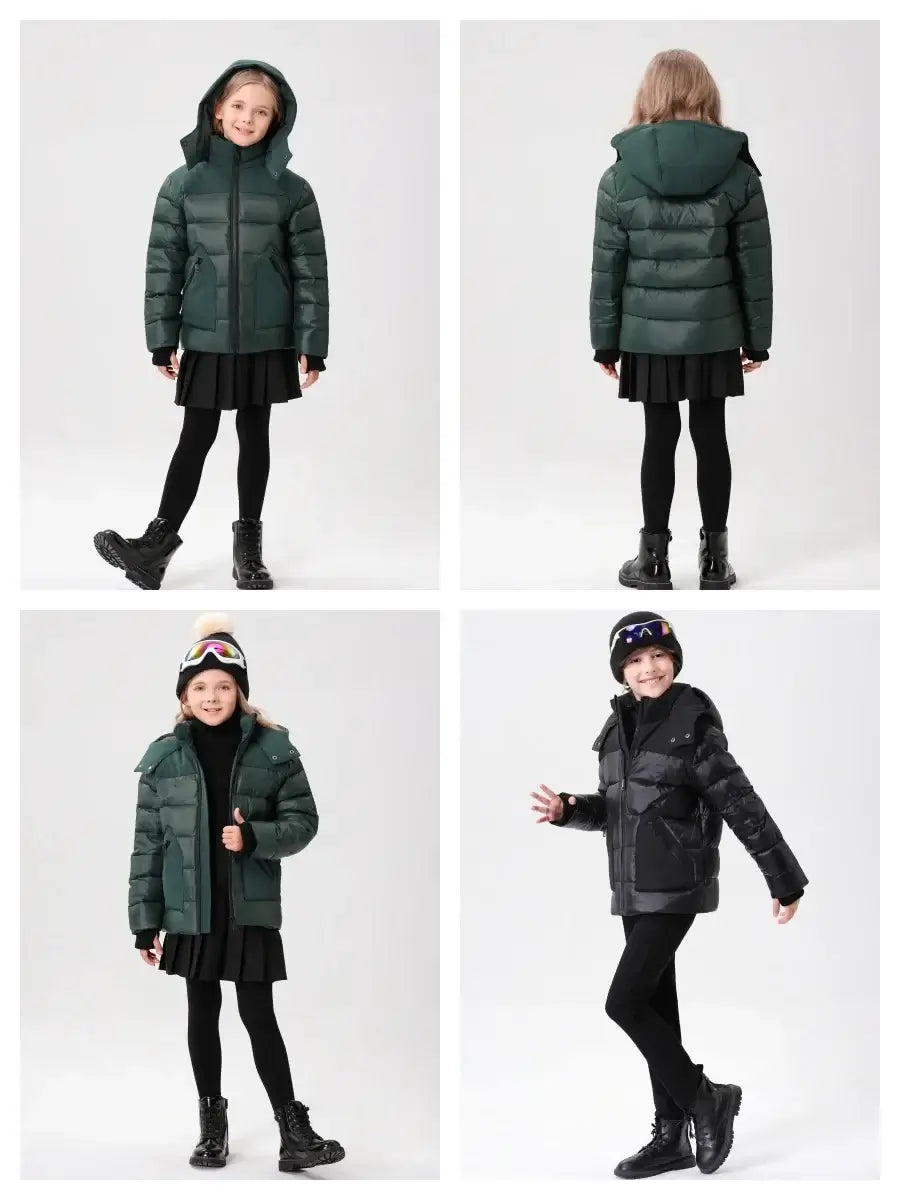 kids winter coat white duck down