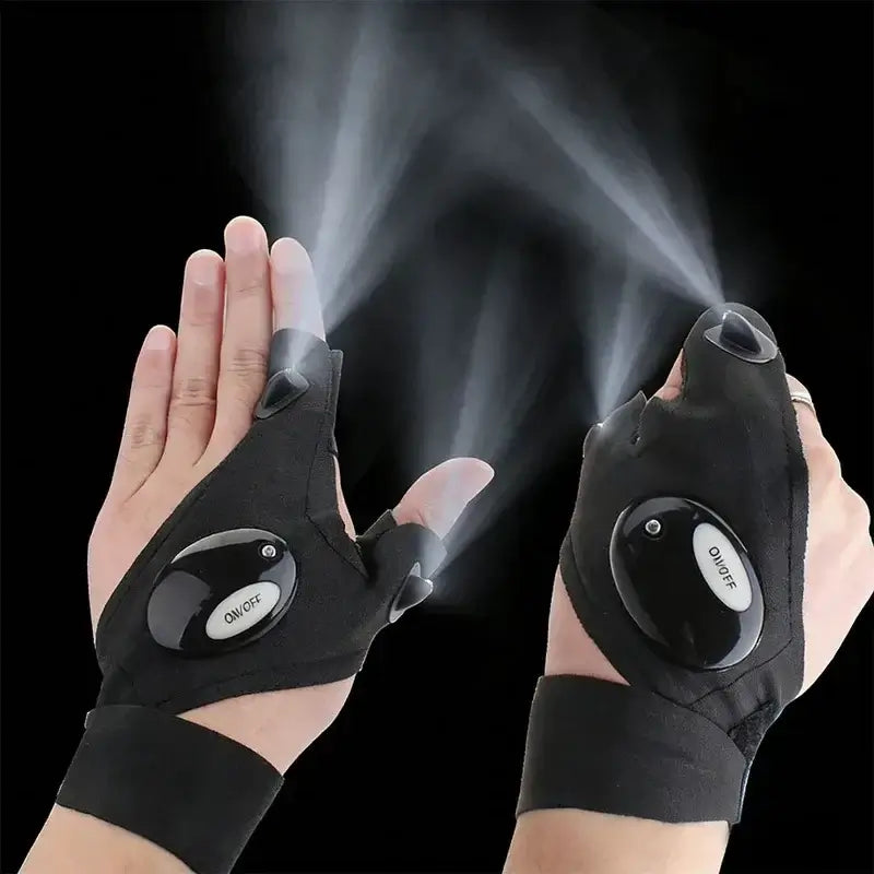 LED Fingerless Gloves for Fishing and Nighttime Tasks