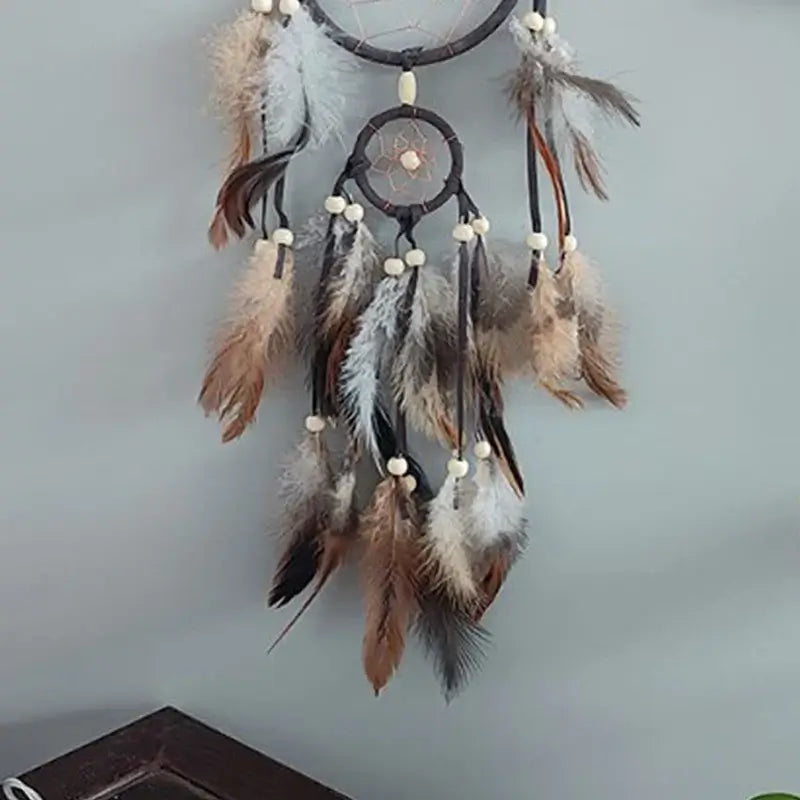 brown feather dream catcher wall hanging