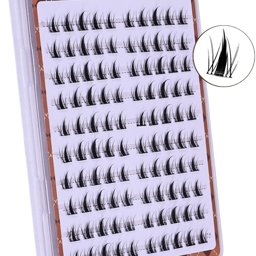 DIY Self-Adhesive Cluster Lashes – 10 Rows/Box | Glue-Free | Natural Long Manga Style | Handmade | Unisex