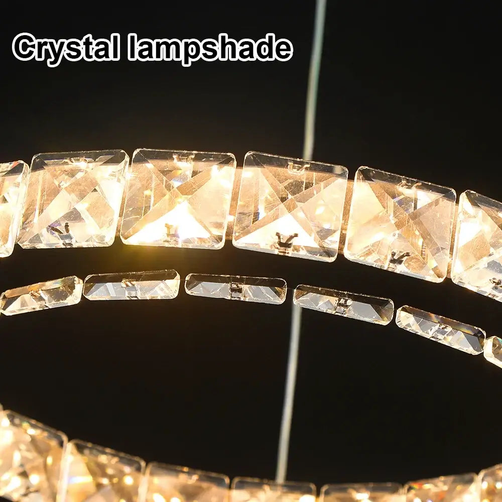 GreeLustr Crystal Ring LED Pendant Light, 1 or 3 Rings