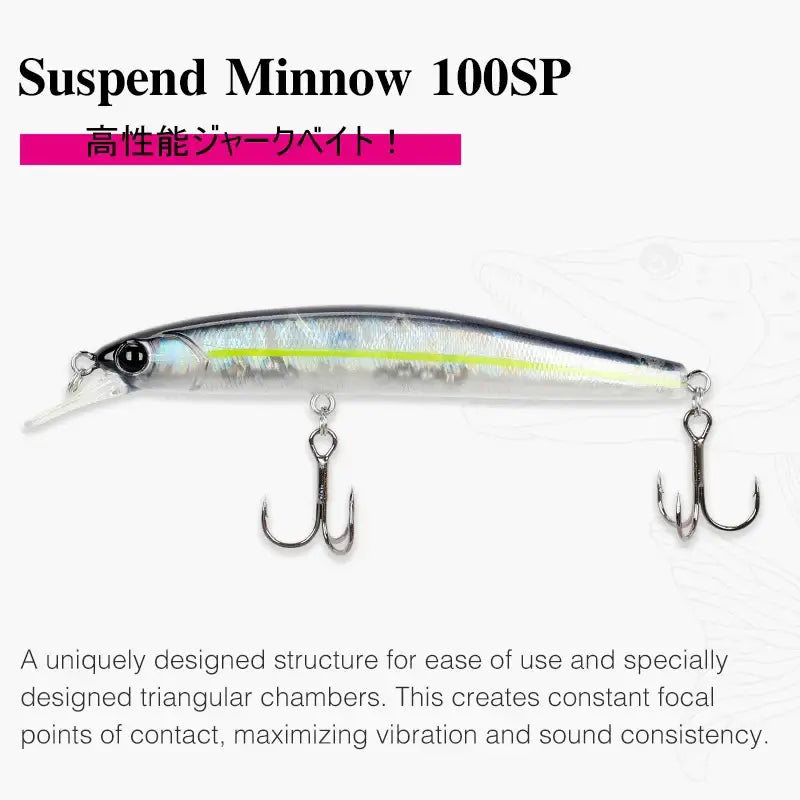 TSURINOYA 100SP Suspending Minnow Fishing Lure DW70 100mm 9.5g