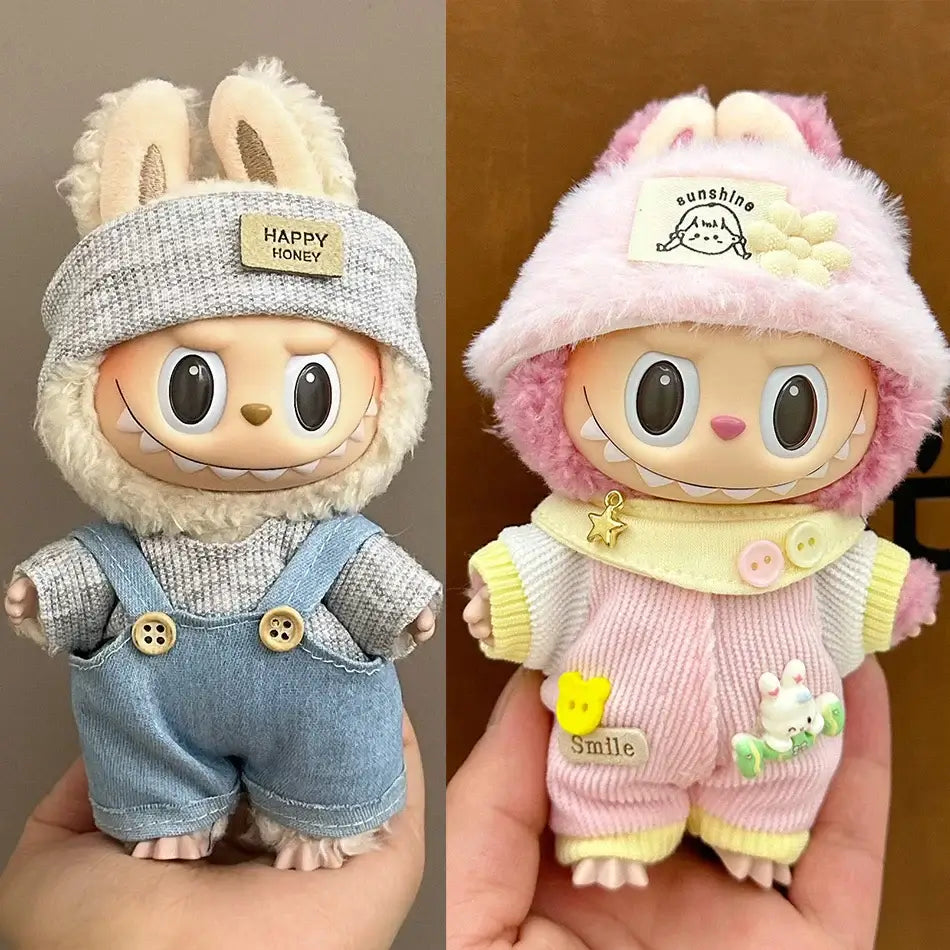 Cute Labubu Doll Outfit Set - Jumpsuit & Plush Hat