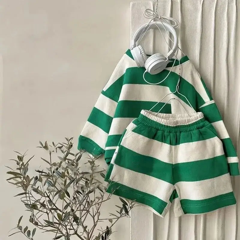 Cotton Striped Clothes Set for Kids 1-7Y