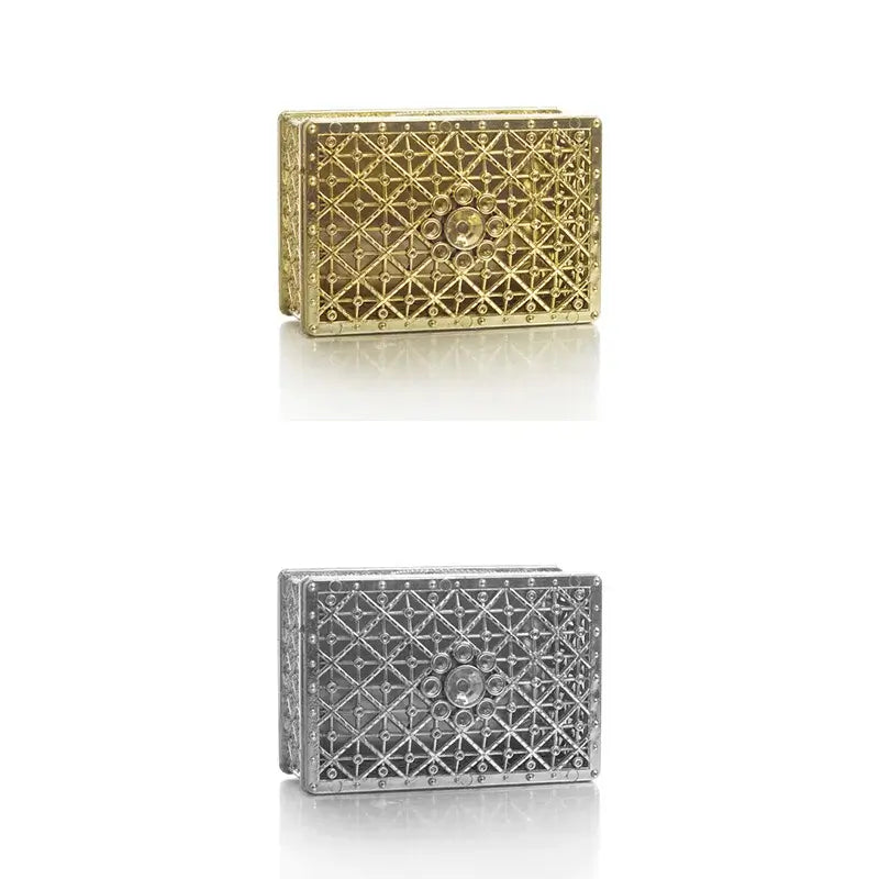 2 PCs Mini Treasure Storage Jewelry Box Silver-color Hollow Flower Pattern Jewelry Case Boxes for Necklace Earring Ring 2030