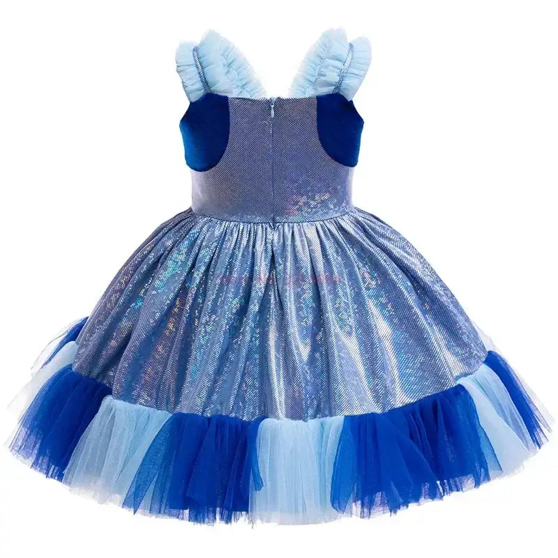 New Bluey Anime Summer Girl Suspender Dress Cute Bingo Kids Birthday Party Evening Dress Princess Dress Girl Surprise Gift