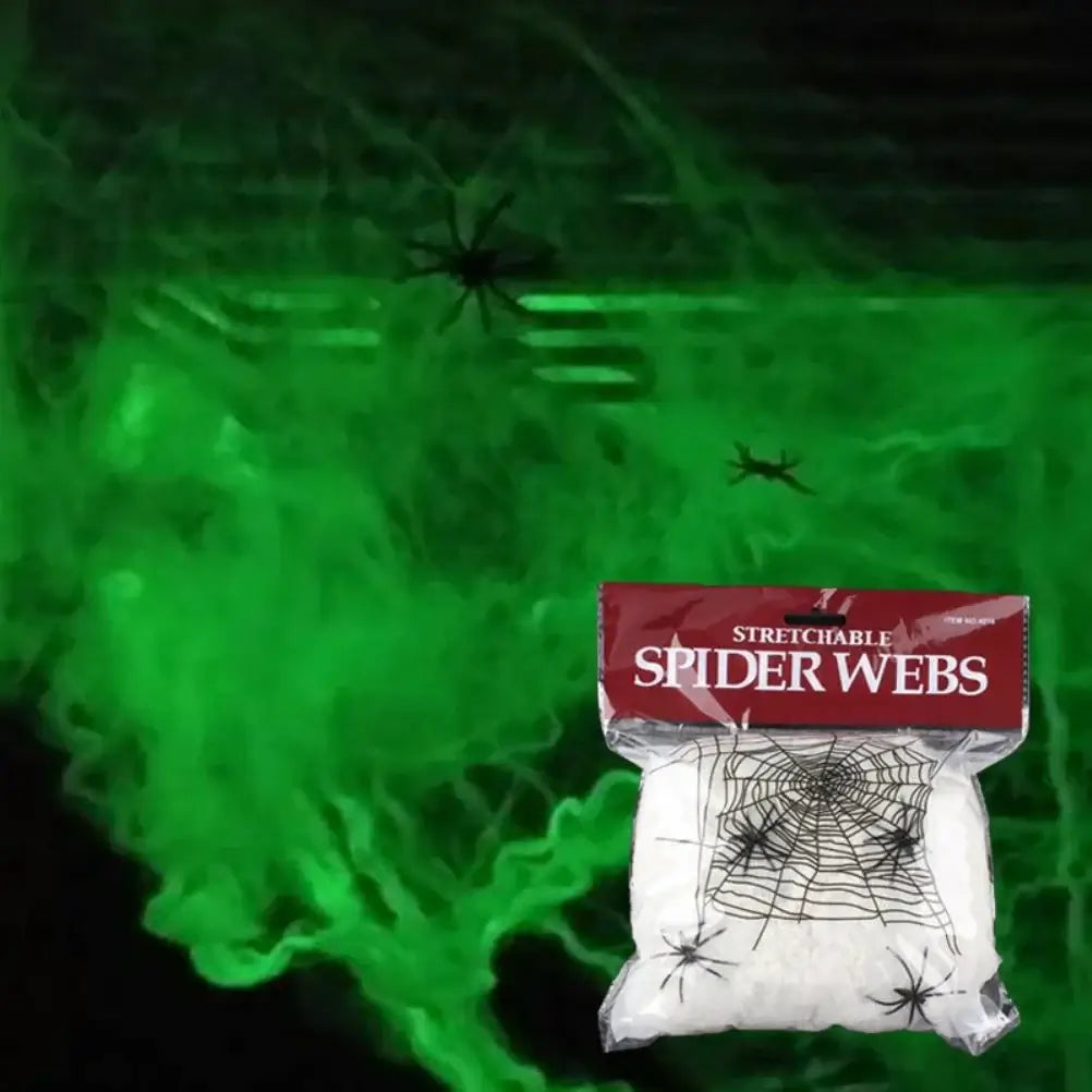 Halloween Glowing in The Dark Spider Web Cotton Luminous Cobwebs Halloween Indoor Outdoor Home Party Haunted House Decorations