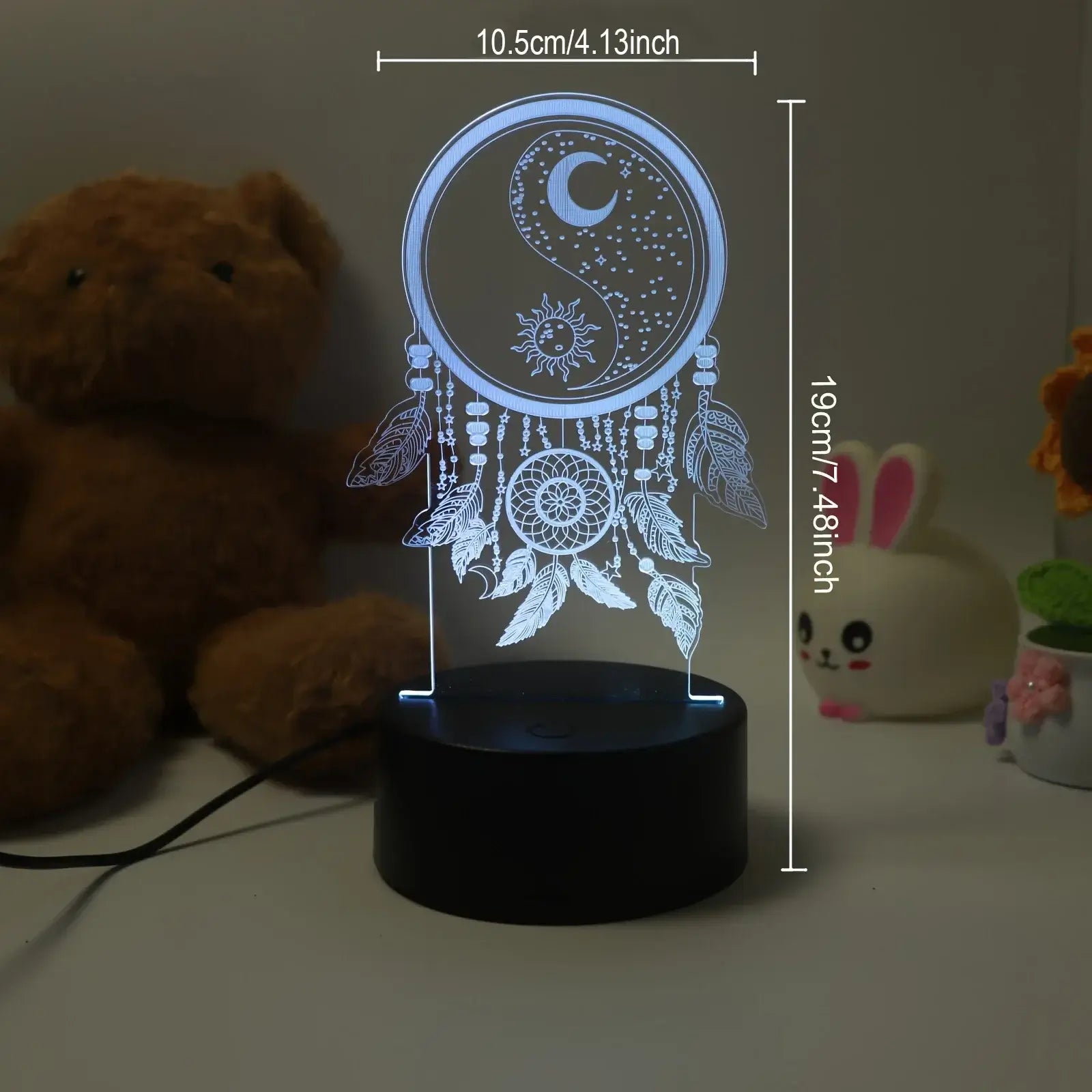 1pc Dream catcher 3D Night Light, 3D Optical Illusion Lamp With