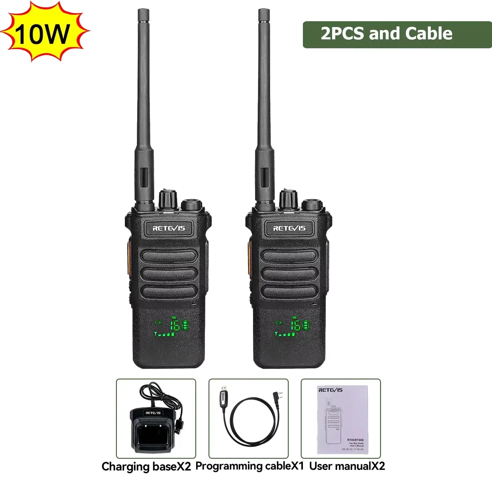 Retevis RT86 Walkie Talkie | UHF Long Range Radio