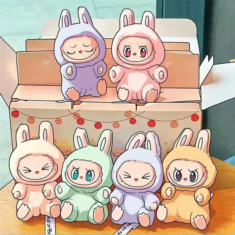 Cute 2abb Sit Party Series Surprise Blind Box Plush Vinyl Doll Replica Toy Keychain Collection Decoration Birthday Gift