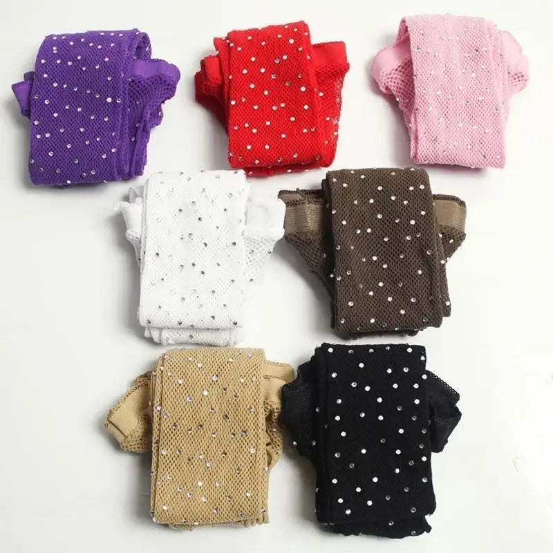 Fishnet Diamond Pantyhose Women Fashion Shiny Net Tights Female Slim Rhinestone Mesh Nylon Stockings Tights