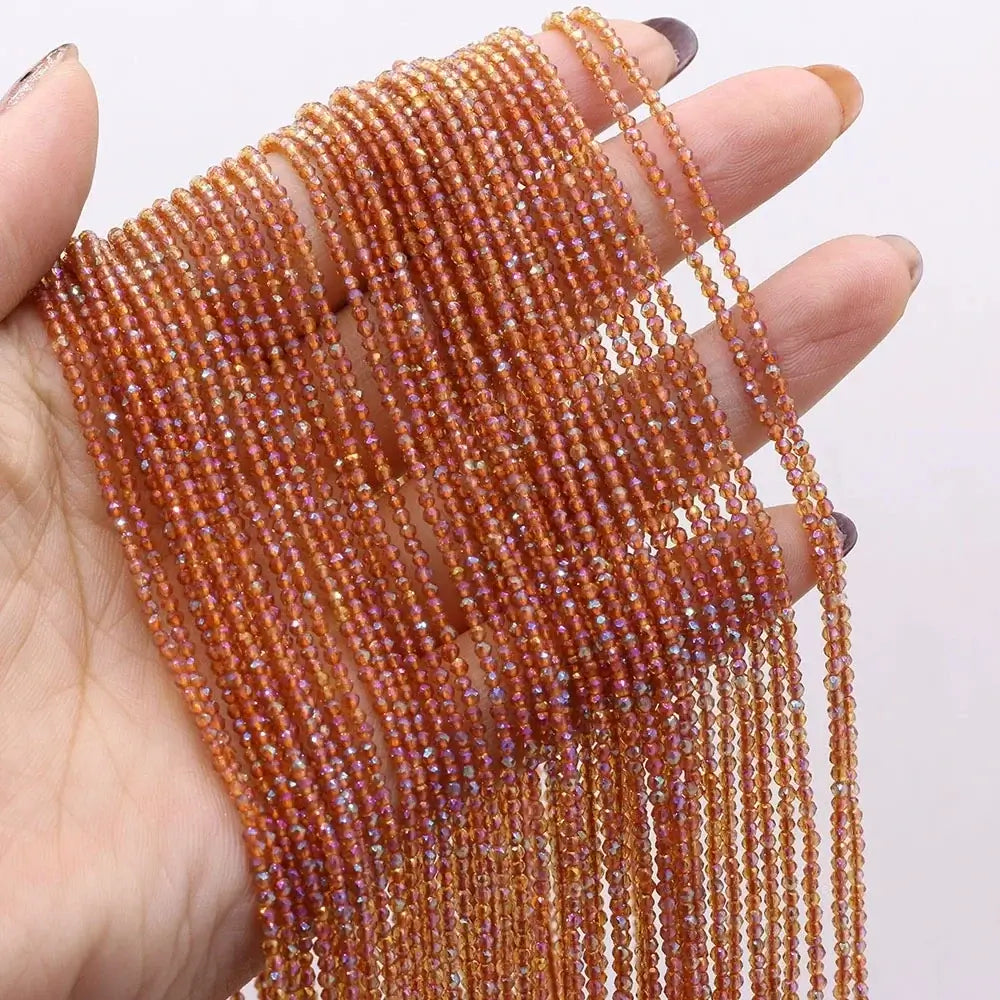 2pcs 2mm/3mm Natural Stone Shiny Beads Gold Color Faceted Spinel for Jewelry Making DIY Necklace Bracelet Accessories