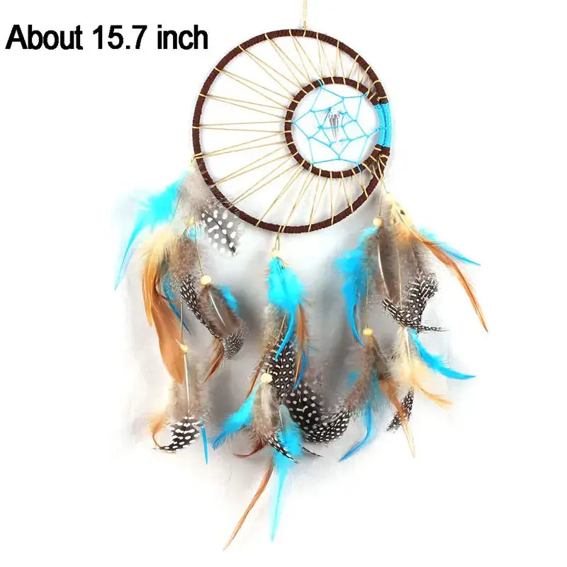 Dream Catcher Wind Chimes Art Chimes Home Craft Dreamcatcher Ornament Hanging Bedroom Decoration Gift Black Indian Feather