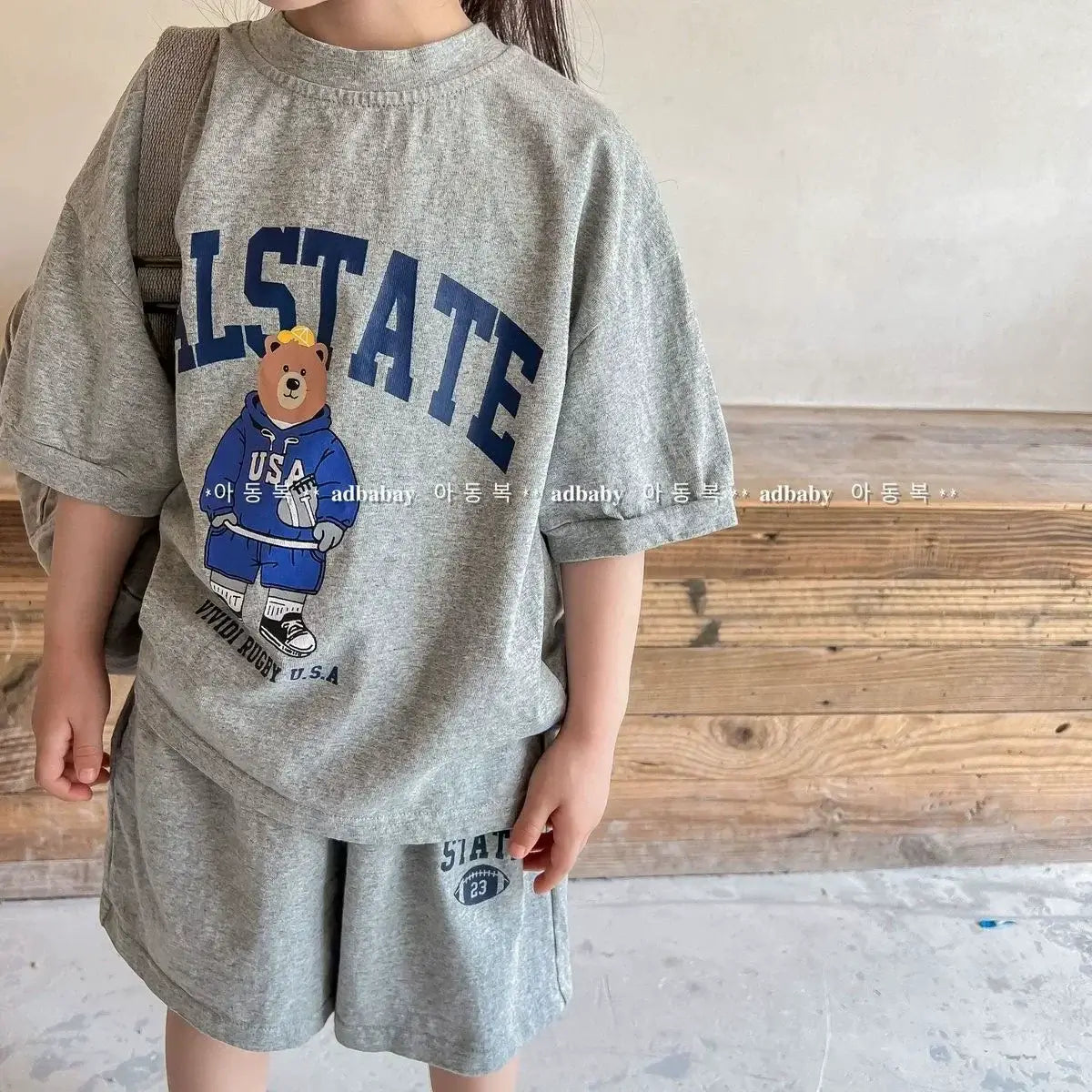 2pcs Summer Baby Clothes Set - Cartoon Bear Outfit